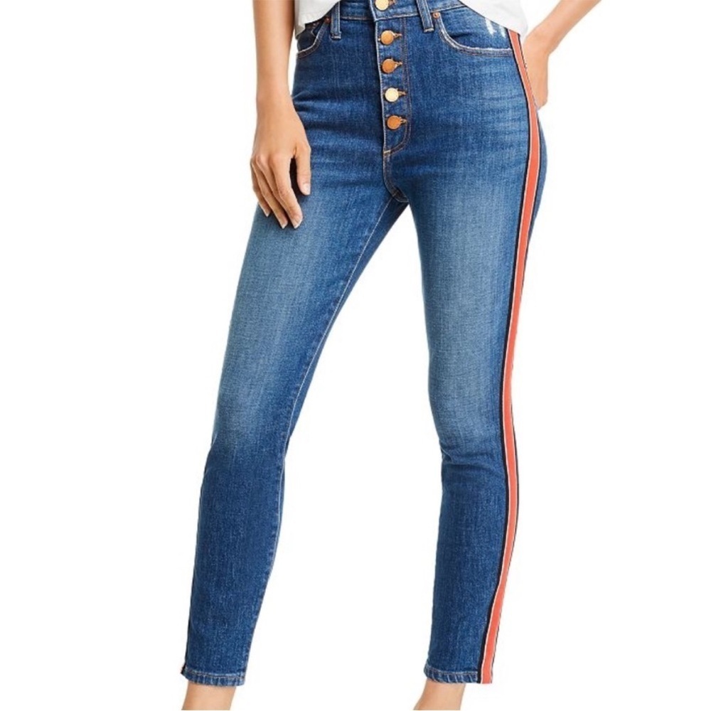Alice + Olivia Good High-rise Exposed-button fly‎ Skinny Jeans In Glow Up Sz 26